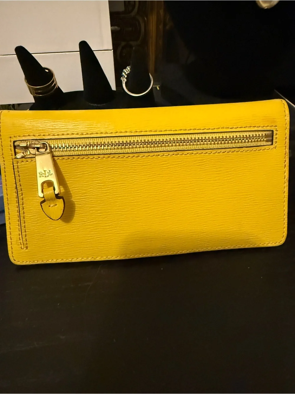 Ralph Lauren Bright Yellow RL Plaque Wallet